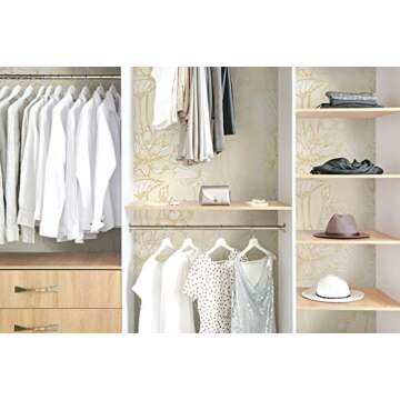 NextWall Lotus Floral Peel and Stick Wallpaper (Metallic Gold & Cream)