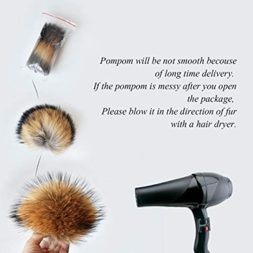 Winter Beanie Hats for Women Genuine Fur Pompom Beanie Knit Wool Hats Ski Cap