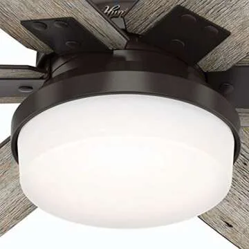 Hunter Fan 64 inch Noble Bronze Indoor Ceiling Fan with Light Kit and Remote Control for Living Room, Bedroom, Office, Laundry Room (Renewed)