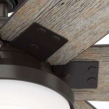 Hunter Fan 64 inch Noble Bronze Indoor Ceiling Fan with Light Kit and Remote Control for Living Room, Bedroom, Office, Laundry Room (Renewed)