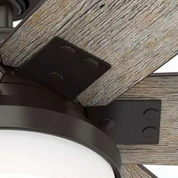 Hunter Fan 64 inch Noble Bronze Indoor Ceiling Fan with Light Kit and Remote Control for Living Room, Bedroom, Office, Laundry Room (Renewed)