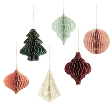 AOBKIAT Christmas Party Decorations 6 PCS Paper Ornaments