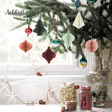 AOBKIAT Christmas Party Decorations 6 PCS Paper Ornaments