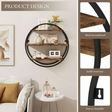 BCOZLUX Decorative Floating Shelves for Home & Office