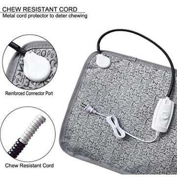 Pet Heating Pad for Cats Dogs with Timer Temperature Adjustable, Electric Heating Mat Indoor, Adjustable Warming Mat, Waterproof Heated Bed with Chew Resistant Steel Cord，Pet Heated Mat