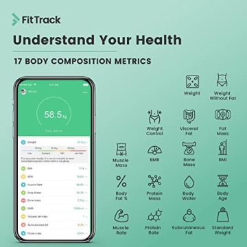 FitTrack Dara Smart BMI Scale - Accurate Body Fat Analyzer