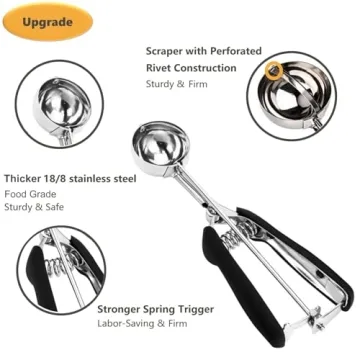 Cookie Scoop Set - 3 Stainless Steel Scoops for Baking