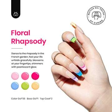 Beetles Gel Nail Polish Kit Trendy Colors,36 Colors with 3pcs Base Gel Glossy & Matte Top Coat, Pastel Bright Colors Uv Gel Polish Set Spring Summer Nails Gift for Women