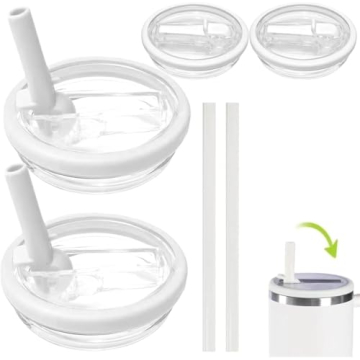 2 Pack 40 oz Tumbler Flip Straw Lid Replacement for Stanley Quencher