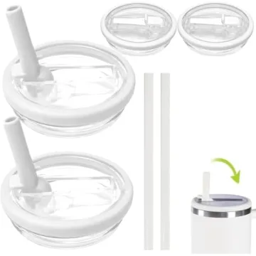 2 Pack 40 oz Tumbler Flip Straw Lid Replacement for Stanley Quencher