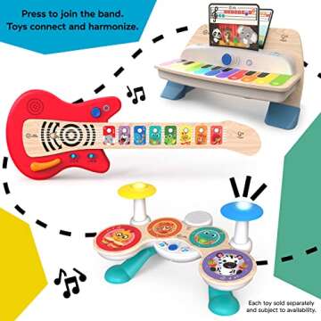 Baby Einstein Together in Tune Guitar​ Safe Wireless Wooden Musical Toddler Toy, Magic Touch Collection, Age 6 Months+