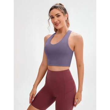 JOYSPELS Sports Bras for Women Extra Comfort Criss-Cross Back Padded Workout Tops for Women Medium S...