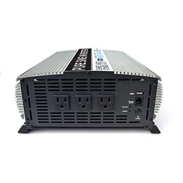 GoWISE Power PS1004 3000W Continuous 6000W Surge Peak Power Pure Sine Wave Inverter with Starter Cables and 4 Output Sockets, Updated Model, Grey, Standard