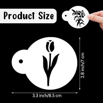 30 Pieces Coffee Stencil Cookie Cake Stencils Latte Art Reusable Plastic Stencils DIY Bake Stencils ...