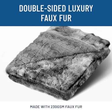 Everlasting Comfort Faux Fur Throw Blanket - Soft, Fluffy, Fuzzy, Plush, Thick, Minky Throws