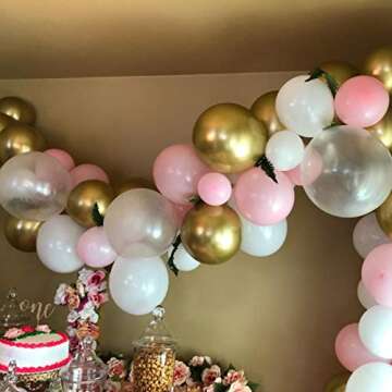Fayoo Gold Balloons, 12'' Gold Metallic Latex Party Balloons for Party Decorations, Baby Shower, Christmas Decorations, Birthdays, Bridal Shower, Valentine's Day, Graduation 48PCS