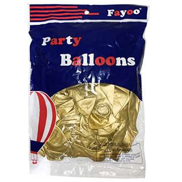 Fayoo Gold Balloons, 12'' Gold Metallic Latex Party Balloons for Party Decorations, Baby Shower, Christmas Decorations, Birthdays, Bridal Shower, Valentine's Day, Graduation 48PCS