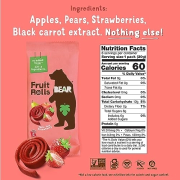 Bear Strawberry Fruit Rolls Healthy Snack for Everyone