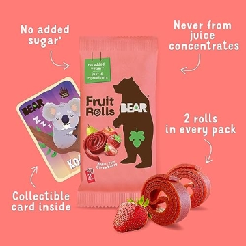 Bear Strawberry Fruit Rolls Healthy Snack for Everyone