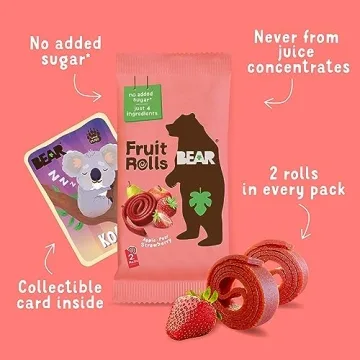 Bear Strawberry Fruit Rolls Healthy Snack for Everyone