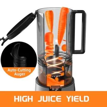 Cold Press Juicer, Slow Masticating Juicer Machines with 5" Feeding Chute Fit Whole Fruits&Vegetables, Stainless Steel Slow Masticating Juicer Easy to Clean, 99.6% Juice Purity, 1.5L Capacity