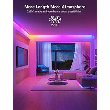 Govee 100ft RGBIC LED Strip Lights, Smart LED Lights Work with Alexa and Google Assistant, LED Lights for Bedroom WiFi App Control Segmented DIY Multiple Colors, Color Changing Light, LED Lights