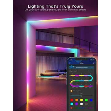 Govee 100ft RGBIC LED Strip Lights, Smart LED Lights Work with Alexa and Google Assistant, LED Lights for Bedroom WiFi App Control Segmented DIY Multiple Colors, Color Changing Light, LED Lights