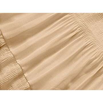 NASHALYLY Women's Chiffon Elastic High Waist Pleated A-Line Flared Maxi Skirts