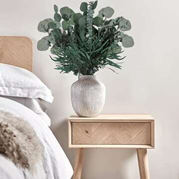 HUAESIN Dried Eucalyptus Bundle 16 pcs Preserved Eucalyptus Dried Greenery Decor 17" Mix Real Silver...