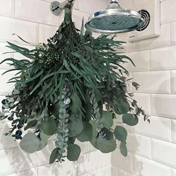 HUAESIN Dried Eucalyptus Bundle 16 pcs Preserved Eucalyptus Dried Greenery Decor 17" Mix Real Silver Dollar Eucalyptus Bouquets Live Eucalyptus Plant for Shower Floral Arrangement Home Wedding Decor