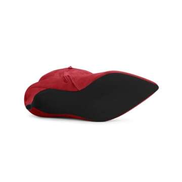 Allegra K Women's Pointed Toe Stiletto Heels Red Knee High Boots 9.5 M US