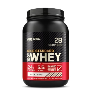 Optimum Nutrition Gold Standard 100% Whey Protein Powder, Rocky Road, 2 Pound (Packaging May Vary)