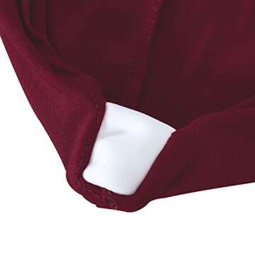 Obstal Spandex Table Cover 6ft Fitted Tablecloth Rectangular - Stretch Table Cloth for Rectangle Folding Table for Birthday Party Wedding Banquet, Wine Red, 72L x 30W Inch