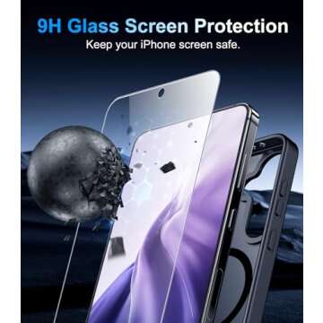 Temdan Magnetic for Samsung Galaxy S24 FE Case, with [Tempered Glass Screen Protector][Compatible with MagSafe][Military Grade Shockproof] Slim Translucent Matte Phone Case for S24 FE 6.7"-Black