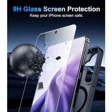 Temdan Magnetic for Samsung Galaxy S24 FE Case, with [Tempered Glass Screen Protector][Compatible with MagSafe][Military Grade Shockproof] Slim Translucent Matte Phone Case for S24 FE 6.7"-Black