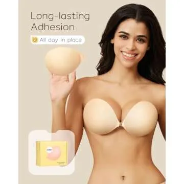 Niidor Sticky Invisible Push Up Bra for Backless Dresses