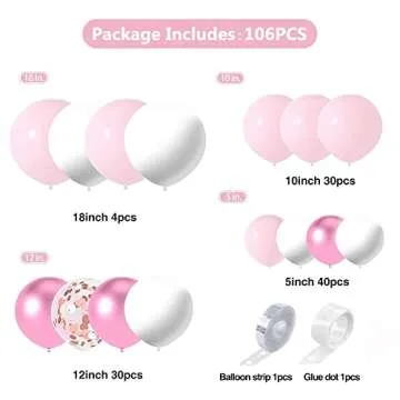 Pink White and Rose Gold Balloons Arch Garland Kit,Pink Balloons Party Birthday Balloons Decoration ...