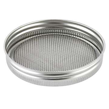 HighFree Jar Sprouting Lids 4 Pack Stainless Steel Mesh Sprout Jar Lid with 2 Pack Steel Sprouting Stands fit for Wide Mouth Mason Jars Canning Jars to Make Sprout