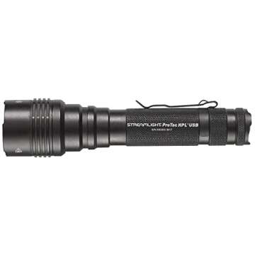 Streamlight 88077 ProTac HPL USB 1000-Lumen Long-Range USB Rechargeable Tactical Flashlight with USB Cord and Holster, Black