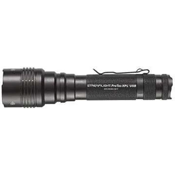 Streamlight 88077 ProTac HPL USB 1000-Lumen Long-Range USB Rechargeable Tactical Flashlight with USB Cord and Holster, Black