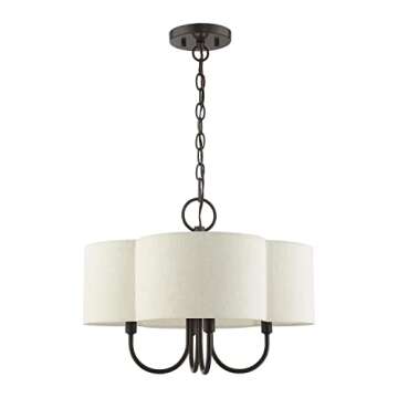 Livex Lighting Solstice 4 Light English Bronze Chandelier, 18 x 18 x 13.63