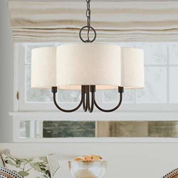 Livex Lighting Solstice 4 Light English Bronze Chandelier, 18 x 18 x 13.63