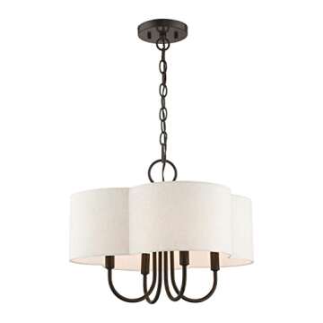 Livex Lighting Solstice 4 Light English Bronze Chandelier, 18 x 18 x 13.63