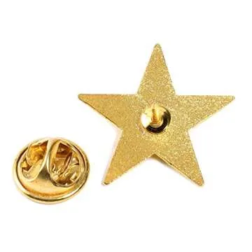 Gold Point Star Lapel Pins Set - 12 Durable Enamel Pins