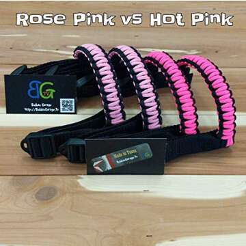 Universal Paracord Headrest Grab Handles - Rose Pink