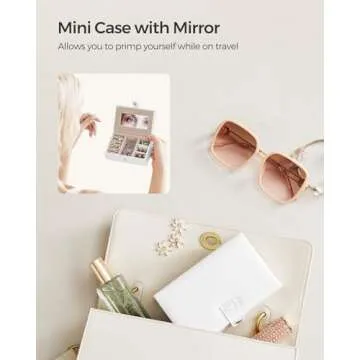 SONGMICS Jewelry Box 3 Layers, Jewelry Organizer with 2 Drawers, Jewelry Case with Portable Travel Case, with Handle, Lockable, Jewelry Storage, Gift for Loved ones, White UJBC121W