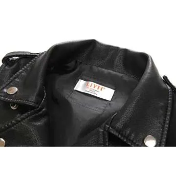 LJYH Children Faux Leather Motorcycle Vests Boys Joker Dress Coats Black 11/12yrs