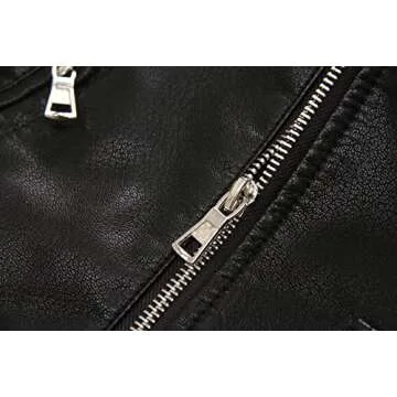 LJYH Children Faux Leather Motorcycle Vests Boys Joker Dress Coats Black 11/12yrs