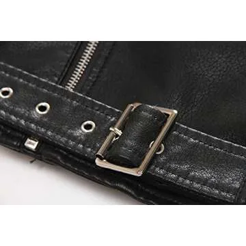 LJYH Children Faux Leather Motorcycle Vests Boys Joker Dress Coats Black 11/12yrs