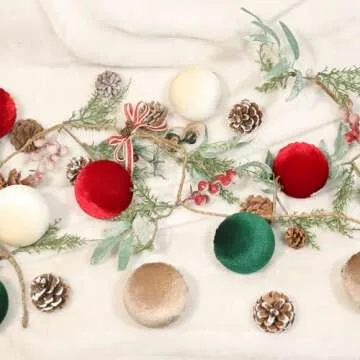 Luxurious Velvet Christmas Balls - 12PC Set for Holiday Decor